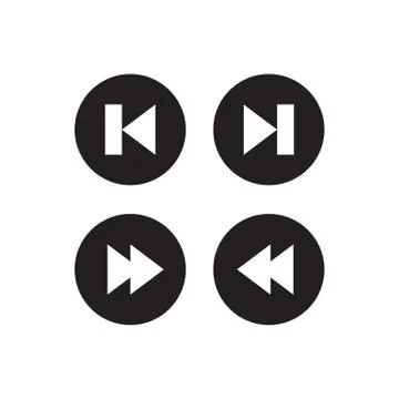 Forward, backward, previous, skip icon button Stock Illustration