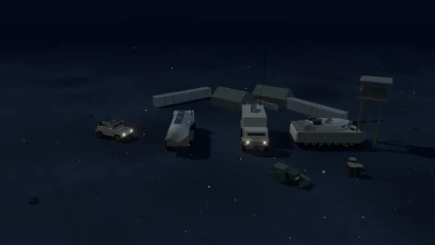 Forward base at night lights on Stock-Footage 342252919