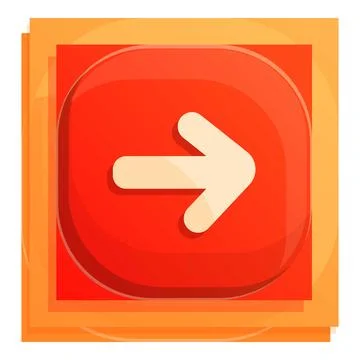 Forward button icon, cartoon style Illustrazione stock