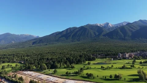 Forward camera movement over Pirin valley near Razlog, Bulgaria Stock Footage 343793177