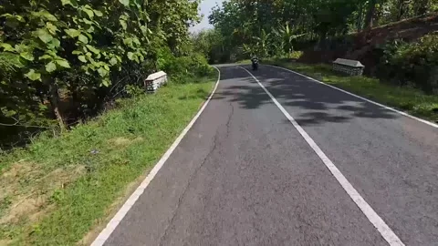 Forward clips of a highway in Blora district, Central Java, Indonesia Stock Footage 334639405