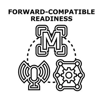 Forward compatible readiness concept with technology icons イラスト素材