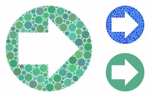 Forward Composition Icon of Circle Dots 스톡 일러스트