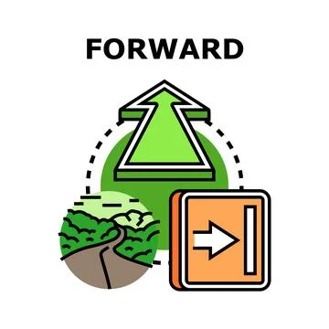 Forward concept of advancing toward future direction Stock Illustration