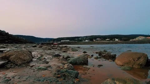 Forward Crawling Shot Along The Shore Of Atlantic Ocean At Low Tide Stock Footage 255335708