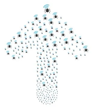 Forward Cursor Arrow Composition with Radio Bug Stock-Illustration
