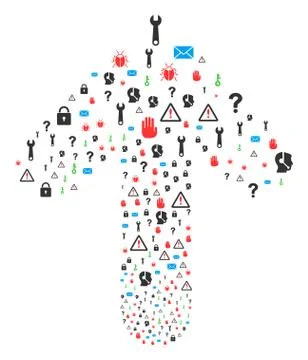 Forward Direction Arrow Figure with Secrecy Symbols Stock Illustration