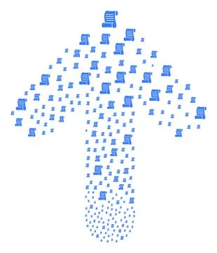 Forward Directional Arrow Figure with Script Roll Stock Illustration