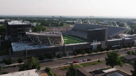 Forward Dolly Shot Above Canvas Stadium, Colorado State University Stock Footage 345247420