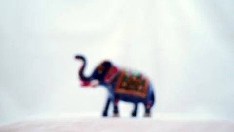 Forward Dolly shot of Decorative Elephant Figure from India Stock-Footage 145688191