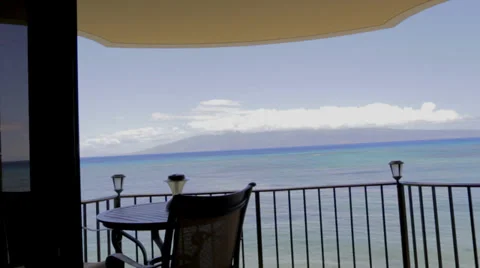 Forward dolly shot ocean front Kaanapali Stock Footage 38619665