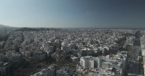 Forward Drone Flight Over Athens with Panoramic City View, Greece Stock-Footage 344005226