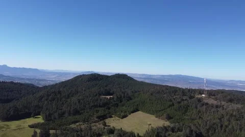 Forward Drone Flight Over Lush Pine Forests Toward Mountain Range in Mexico Stock Footage 293356490