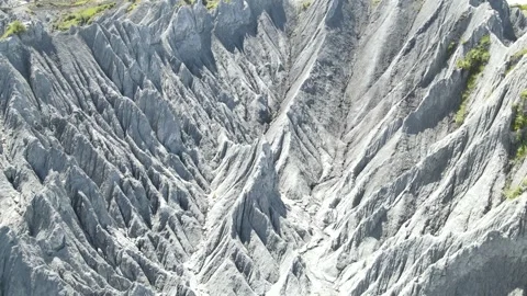 Forward Drone Flight Over Stone Forest Terrain Moshi Park Sichuan China Stock Footage 330457379