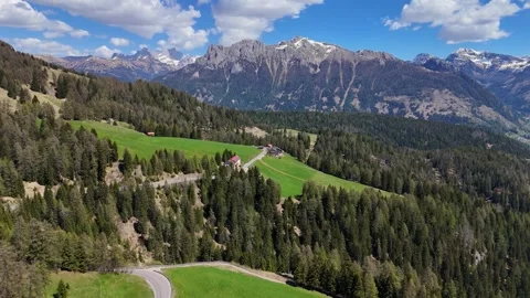 Forward Drone Flight Over Winding Mountain Roads and Pine Forests in the 库存影片 338433758