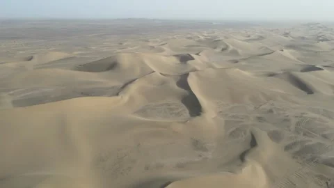 Forward Drone Over Rolling Sand Dunes Ejina Desert Inner Mongolia China Video stock 330455077