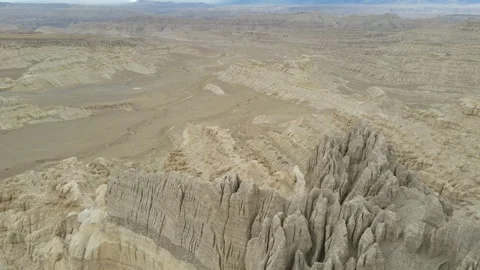 Forward Drone Push Over Zanda Earth Forest Canyon, Tibet China Video stock 326211759