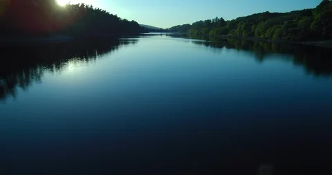 Forward Drone Shot Over A Lake Stock Footage 121763008