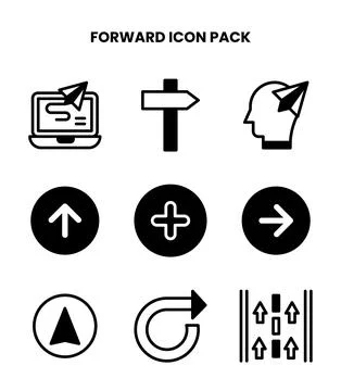 Forward DuoTone Collection Icons Pack Stock Illustration