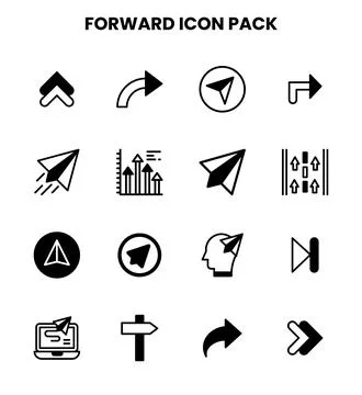 Forward DuoTone Icons Pack Stock Illustration