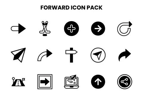Forward DuoTone Set Icons Pack Stock Illustration