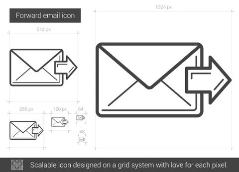 Forward email line icon Illustrazione stock
