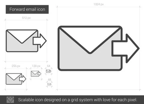 Forward email line icon Stock Illustration
