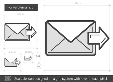 Forward email line icon Illustrazione stock