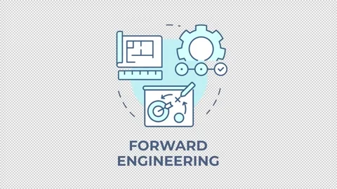 Forward engineering blue concept icon animation Stock Footage 337935060
