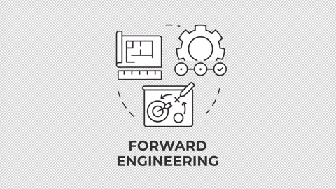 Forward engineering line concept icon animation Stock Footage 337774057