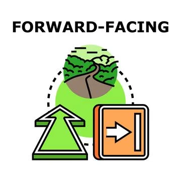 Forward facing direction concept moving progress symbol Stock Illustration