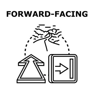 Forward facing direction concept moving progress symbol Stock Illustration
