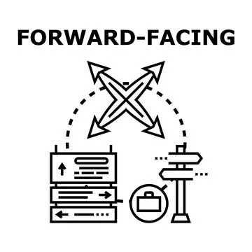 Forward facing strategy concept with directional signposts Stock Illustration