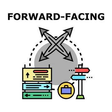 Forward facing strategy concept with directional signposts Stock Illustration