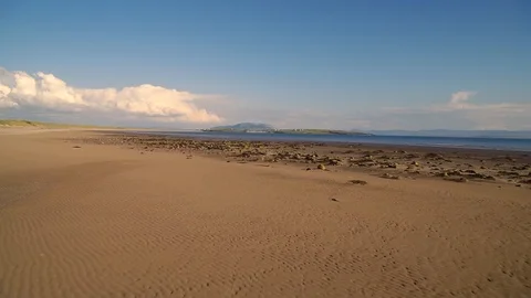 Forward flight Drone shot at low hight on beach Stock Footage 119234688