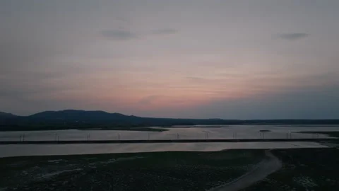 Forward flight over twilight wetlands Stock Footage 263679982