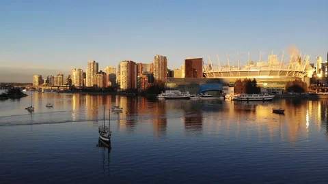 Forward flight towards BC Place Vidéo 99555894