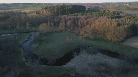 Forward Flight Wel River Valley Sunrise 4K ProRes Stock Footage 332571727
