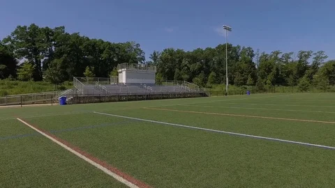 Forward Fly Over a Soccer Field  Stock Footage 82046142