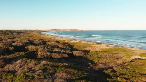Forward Flying Aerial Drone of Beach At Sunset In Cronulla, Sydney Australia Stock Footage 99322416
