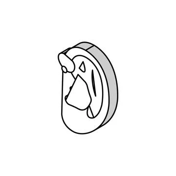 Forward helix piercing earring isometric icon vector illustration Stock Illustration