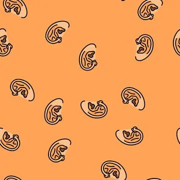 Forward helix piercing earring vector seamless pattern Stock Illustration