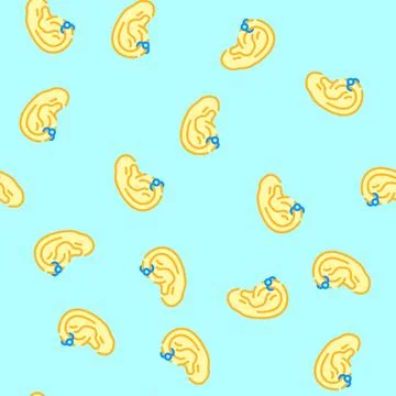 Forward helix piercing earring vector seamless pattern Stock Illustration