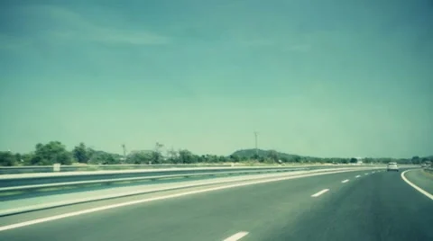 Forward Highway, driving car Stock Footage 7729424