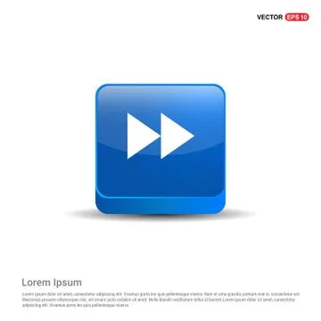 Forward Icon - 3d Blue Button Stock Illustration