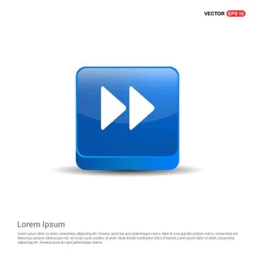 Forward Icon - 3d Blue Button Stock Illustration