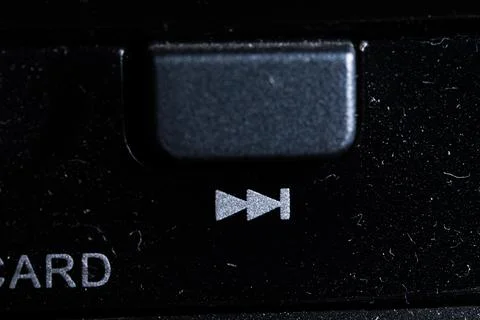 Forward icon and button close up of a old DVD player Stock Photos