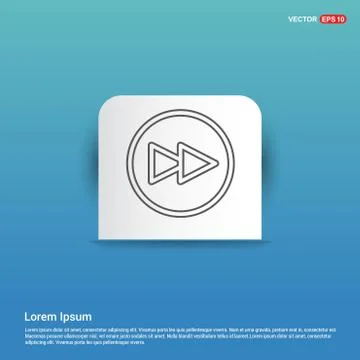 Forward Icon - Blue Sticker button Stock Illustration