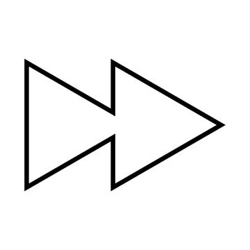 Forward icon: A bold modern vector symbol representing advancement progress Ilustración de archivo