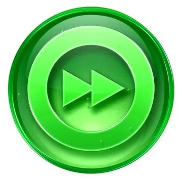Forward icon green, isolated on white background. Иллюстрация